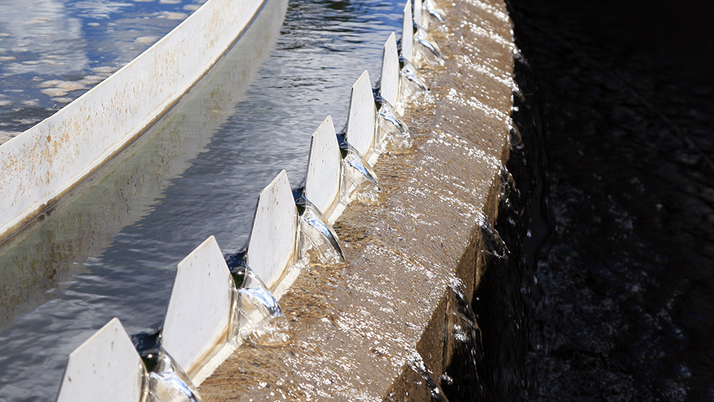 Saw tooth weir at treatment plant