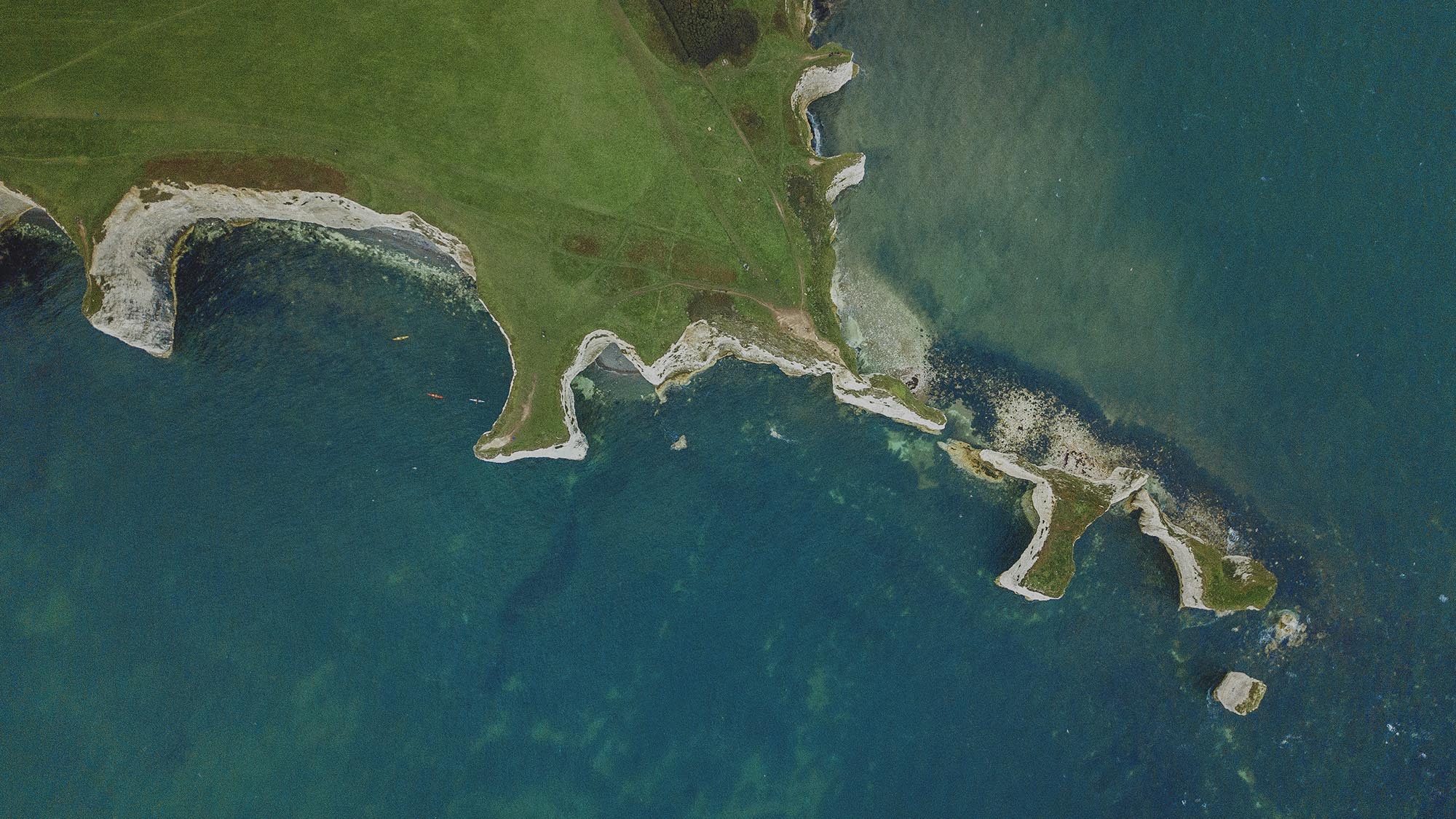 Aerial view of UK coast